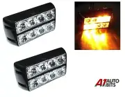2X Warning Led Recovery Flashing Light Amber Breakdown Strobe Grill Bar 12v 24v