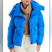 Aqua Cire Wonder Short Puffer Jacket Size L In Ocean Blue