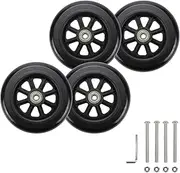 Wealrit Black Wheels Replacement for Wheelchairs 5 Inch Solid Walker Wheels Replacement Drive Rollator Wheels Parts(Pack of 4)