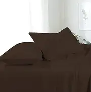NON Sticky cotton Premium Super Single Waterbed Sheets, 4 Piece Egyptian Cotton Attached Sheet Set with 15" Deep Pocket, Soft Breathable Bedding for Waterbeds 48" x 84", Chocolate Solid