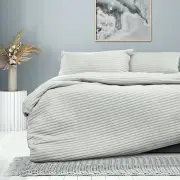 Ardor London Silver Embossed Quilt Cover Set King