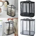 Collapsible Mesh Laundry Hamper Basket Portable Clothes Washing Storage Bin