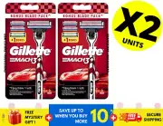 GILLETTE MACH 3 + 6 Cartridge B Razor 2 Handle + 6 Replacement Cartridge ( X 2 )