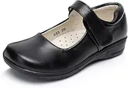 [Akk] Girl's Mary Jane School Uniform Shoes Strap Dress Uniform Flats Black (Toddler/Little Girl/Big Girl)