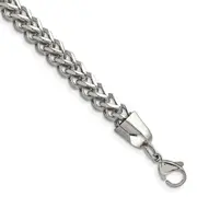 Stainless Steel Chisel Polished 5.5mm 8.5 Inch Franco Chain