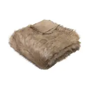 Grizzly Brown Faux Fur Throw