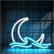 Sign Lamp Moon Neon Sign LED Light for Wall Decor USB Powered for Bedroom Home Bar Party Man Cave Room Illuminated 38cm×28cm