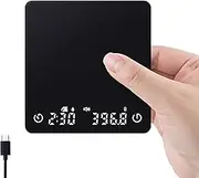 Mini Coffee Scale with Auto Timing, Rechargeable Espresso Scale with Timer, 2kg/0.1g High Precision Scale for Coffee Beans, Black