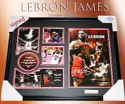 LEBRON JAMES MEMORABILIA SIGNED FRAMED LIMITED EDTN 499