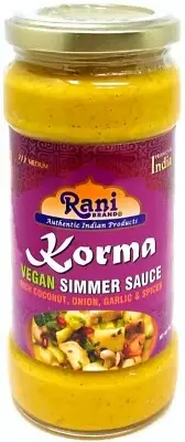 Rani Korma Curry Vegan Simmer Sauce 14oz (400g) Glass Jar