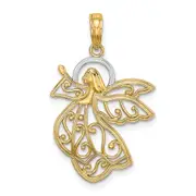 14K Yellow & Rhodium W/ Flying Angel Charm
