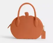 NWT Coach Pumpkin Runway Zipper Leather Crossbody Bag Brass / Faded Orange CU868