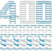 Bokon 400 Pcs Handle Grip Nail Brush Bulk Nail Scrub Brush Nail Brush for Toes and Nails Cleaner, Pedicure Scrubbing Tool Kit for Men and Women (Blue and White)