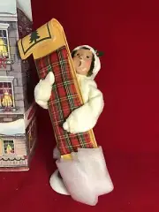 Byers Choice Carolers 2000 Boy “Child With Toboggan” Signed 36/100 RARE