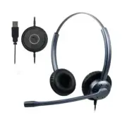 USB Headset with Noise Cancelling Microphone, PC Headphone for Skype C