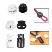 Toggle Cord Stopper Locks End Drawstring Plastic Spring Loaded With Hole Button