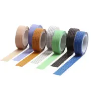 Washi Tape Set 7 Rolls Grid Style Sticky Tapes Cute Pattern Writable Sticky