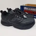 Skechers Dighton Bricelyn Work Shoes Womens Sz 6.5 Memory Foam 77200 Black EH SR