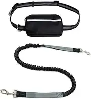 Dog Running Lead, Hands Free Dog Leash with Zipper Pouch, Dogs Walking Belt for Running and Walking The Dogs (Gray)