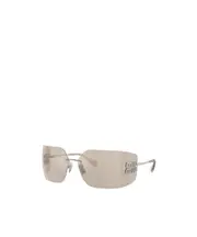Miu Miu Eyewear Wraparound Sunglasses One size,80 silver