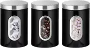 Innoteck Essentials 3 PC Kitchen Canister Set - with Secure Lids & Viewing Windo