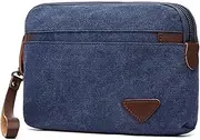 [SLEDEZ] Men’s Clutch Bag Men's Canvas Clutch Bag Several Colours Available 24x3x17cm (Color : Blue, Size : 24x3x17cm)