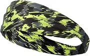 [EVTSCAN] Yoga Hair Band Quick Dry Elastic Polyurethane Fiber Green Printed Sports Fitness Headband for Running Cycling