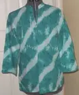 LEMON GRASS TUNIC TOP SHIRT SIZE S COBALT BLUE TEAL GREEN LIGHTWEIGHT NWT