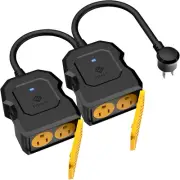 Outdoor Smart Plug 2Pk, Wifi W/ Alexa & Google Home, Waterproof