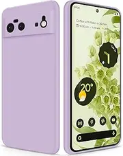[GiiYoon] Silicone Case Compatible with Google Pixel 6, Full Body Silky Soft Touch Phone Case with Camera Protection, Shockproof Cover with Microfiber Lining, Purple