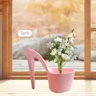 2Pcs Flower Pot Housewarming Gift High Heel Shaped Vase Plant Nursery Pot