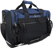 [DALIX] 17" Duffle Bag Dual Front Mesh Pockets (Black Gold Gray Dark Green Navy Blue Maroon Royal Blue Orange Pink Purple Red White