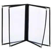 Menu Covers, 2 Pack Restaurant Cover Holder Clear Sleeves, Black 8.5 x 11 Inch