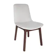 SKDL Cozy Dining Chair Light Grey Fabric Walnut Legs