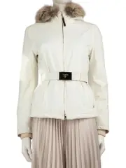 Prada Sport White Fox Fur Trim Ski Jacket
