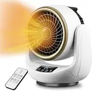 Portable Electric Space Heater, Mini Shaking Head Heater,Fast Heating Oscillating Personal Heater with 12Hrs Timer,1500W/1000W Quiet Ceramic Heater Fan, Remote Control & LED Display for Home Office Indoor Use
