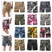 BACKBONE Mens Army Military BDU Shorts Outdoor Casual Camo Cargo Shorts