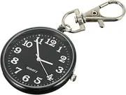 [SAFIGLE] 1pc Pocket Watch Gold Musical Lanyard Keychain Carabiner Lr927 Pin Second Hand Watch Large Fob Watch Retro Batteries Nurses Watch for Men Mini Stop Pendant Watches Dice Alloy Black