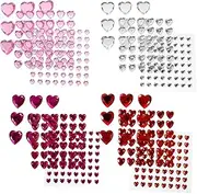 LIFKOME 12 Sheets Heart Shaped Acrylic Gem Stickers for Crafting Eye Catching Face Rhinestones for Makeup for Scrapbooking and Nail Decor Durable and Sparkling Design