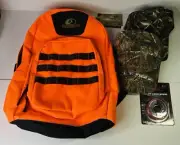 Mossy Oak Bright Blaze Orange Hunter Safety Daypack Backpack Padded w/hats &camo