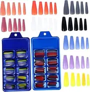 Healeved 2 Box Long Manicure Set Point Nail Nail Art Wear Nails for Women Colorful False Nails Nail Decor Fingernail Decor for Party Wedding