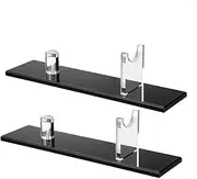 Biafiog 2Pcs Knife Display Stand Knife Fixed Display Stand Acrylic Knife Case Single Knife Holder for Home Decor (Black Base)