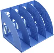 Clearance Magazine File Holder Plastic 4 Compartment Desk Organizer (Vertical)
