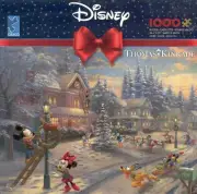 Thomas Kinkade 1000 Pc Jigsaw Puzzle Mickey's Victorian Christmas NIB