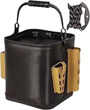 Fishing Bucket for Fish - Bucket for Caught Fish | Double Zipper Lure Bag Waterproof Storage Rod Holder Lightweight Freestanding for Camping Boating Outdoor Traveling