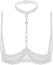 [GRRKDFQ] Women's Bustiers & Corsets Open Cups Lace Bra Underwire