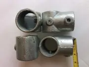 4x Single Socket Tee Iron Rail Fitting Galvanize Kee 2" Pipe