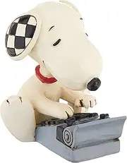 Enesco Jim Shore Peanuts Snoopy Typing Miniature Figurine, 3 Inch, Multicolor
