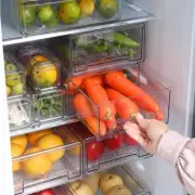 2 Pack Stackable Clear Storage Drawer,Refrigerator Organizers and Storage Dra...