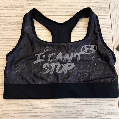 NWT Under Armour Mid Alter Ego Sports Bra, I Can't Stop, Size S, Poly & Elastane